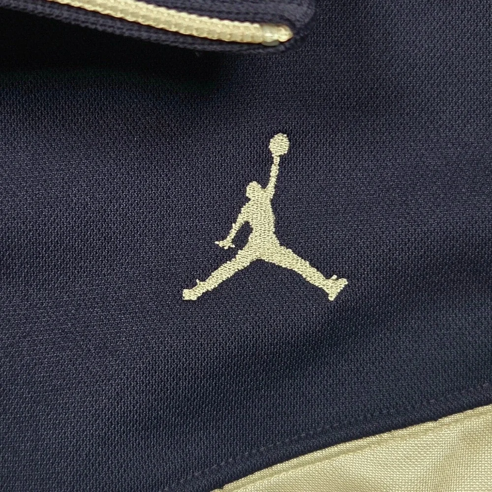 Men's Vintage Jordan Jumpman Full Zip Track Jacket Navy Blue White Size Large L